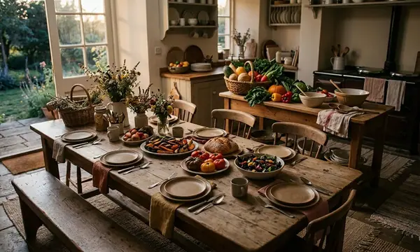 A Late-Summer Harvest Supper from Market Basket to Table